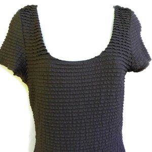 Pins and Needles Anthropologie Steel Gray Dress Micro Tiered Clingy Low Back M